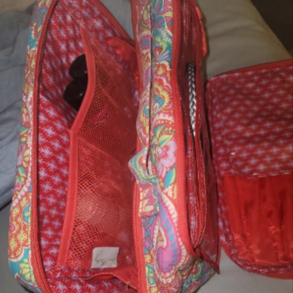 Vera Bradley "Paisley In Paradise" Brush Holding Cosmetic Case-GUC - Picture 2 of 5